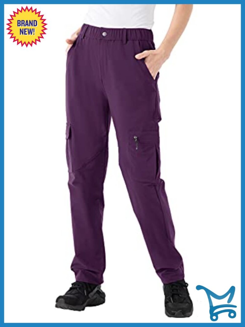 Hiking Cargo Pants Water-Resistant Quick Dry UPF 50+ Zipper Pockets
